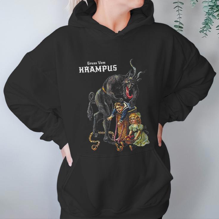 Gruss Vom Krampus Greetings From Christmas Germanic Demon Women Hoodie Gifts for Her