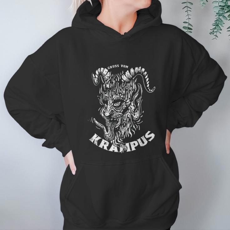 Gruss Vom Krampus Greetings From Ugly Christmas Demon Devil Women Hoodie Gifts for Her