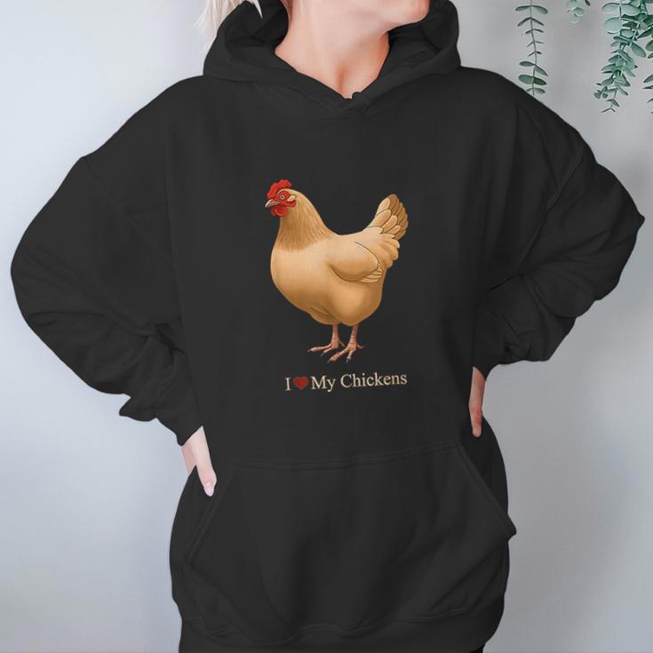 I Heart Love My Chickens Buff Orpington Hen Women Hoodie Gifts for Her