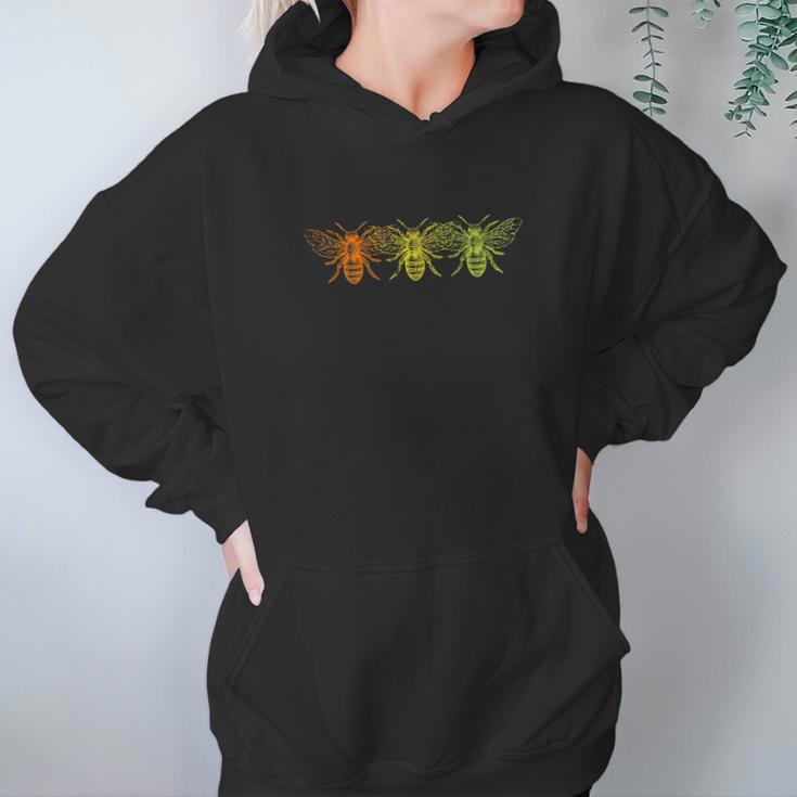 Honey Bee Rainbow For The Modern Naturalist Women Hoodie Gifts for Her