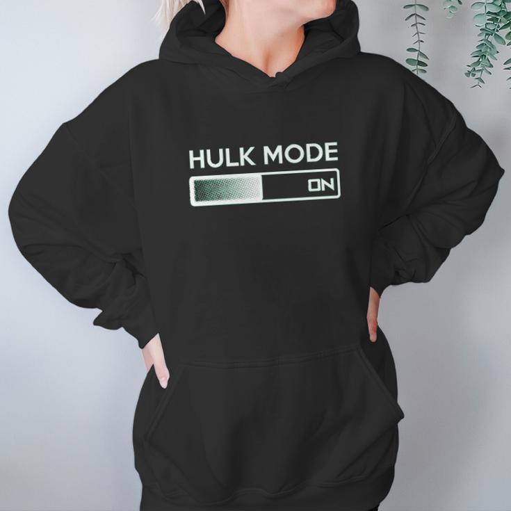 Hulk Mode On Funny Graphic Gym Workout Top Sarcastic Saying Adult Humor Women Hoodie Gifts for Her