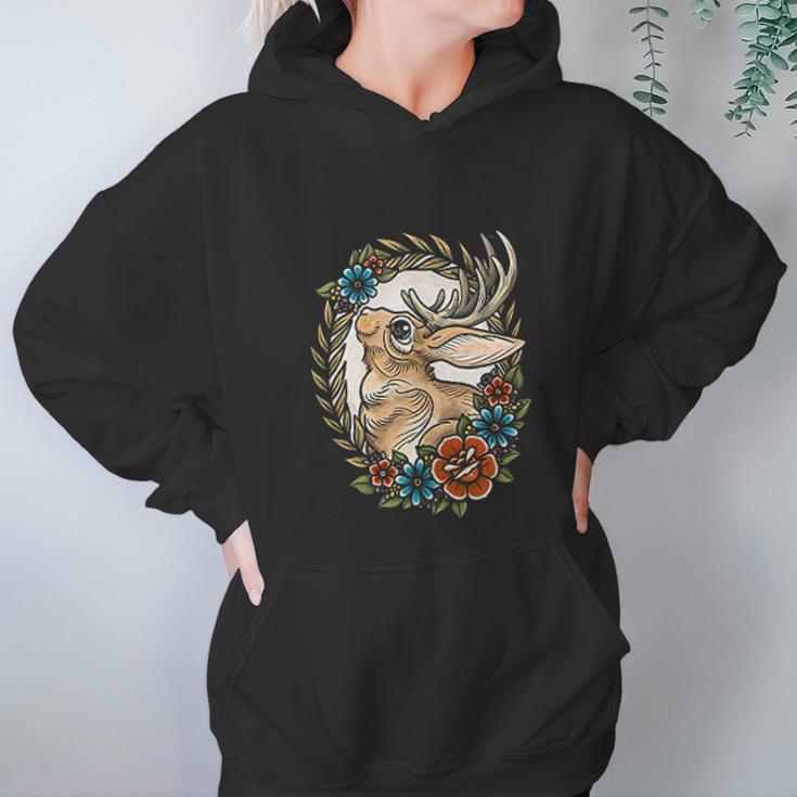 Jackalope With Flowers Women Hoodie Gifts for Her