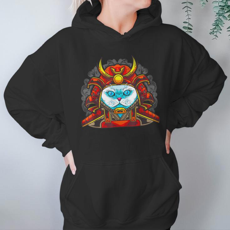 Japanese Persian Samurai Cat I Yoroi For Cat Lovers Cat Mom Women Hoodie Gifts for Her