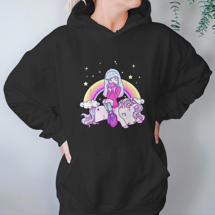 Kawaii Pastel Goth Rainbow Unicorn Cute Girl Women Hoodie Gifts for Her