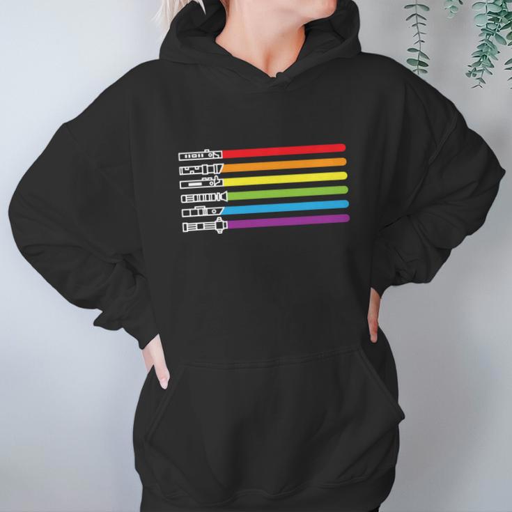 Lgbt Gay Saber Tee Rainbow Lgbt Pride Month 2022 Graphic Design Printed Casual Daily Basic Women Hoodie Gifts for Her