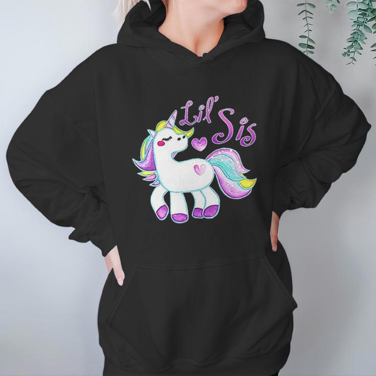 Lil Sis Unicorn Little Sister Infant Creeper Women Hoodie Gifts for Her