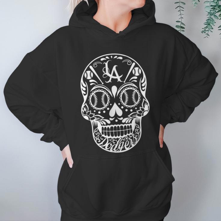 Los Angeles Sugar Skull Day Of The Dead Cinco De Mayo Men Women T-Shirt Graphic Print Casual Unisex Tee Women Hoodie Gifts for Her