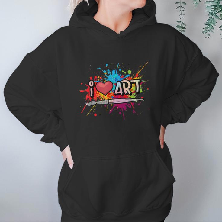 I Love Art Fun Colorful Future Artist And Crafts Christmas Women Hoodie Gifts for Her