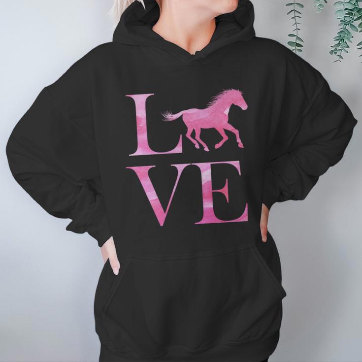 Love Horses Pink Logo Women Hoodie Gifts for Her