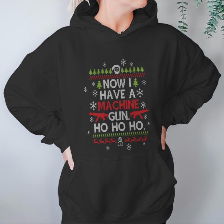 Now I Have A Machine Gun Ho Ho Ho Funny Christmas Women Hoodie Gifts for Her