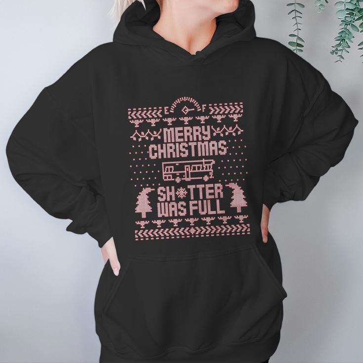 Merry Christmas Shitter Was Full Shitter Funny Retro Classic Xmas Women Hoodie Gifts for Her