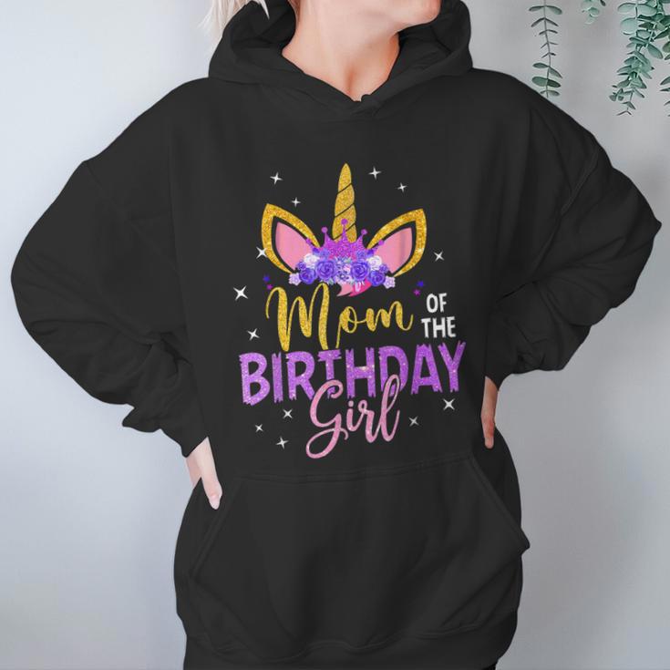 Mom Of The Birthday Girl Flower Unicorn Women Hoodie Gifts for Her