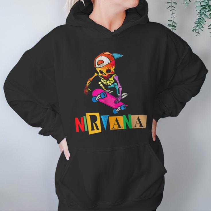 Nirvanas Skateboard Skelton V3 Men Women T-Shirt Graphic Print Casual Unisex Tee Women Hoodie Gifts for Her