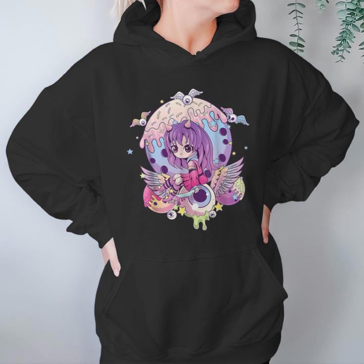 Pastel Goth Cute Creepy Witchy Girl Halloween Anime Girl Men Women T-Shirt Graphic Print Casual Unisex Tee Women Hoodie Gifts for Her