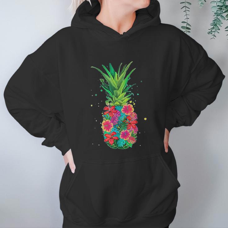 Pineapple Flowers Women Aloha Hawaii Vintage Hawaiian Women Hoodie Gifts for Her