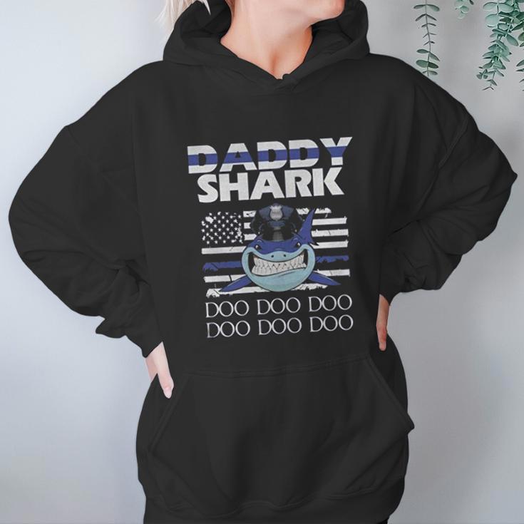 Police Daddy Shark Lovers Best Christmas Gifts For Dad Women Hoodie Gifts for Her