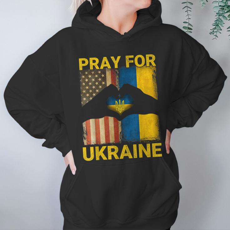 Pray For Ukraine Stand With Ukraine Ukrainian Flag Us Flag Men Women T-Shirt Graphic Print Casual Unisex Tee Women Hoodie Gifts for Her