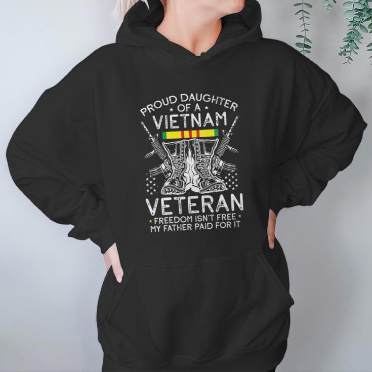 Womens Proud Daughter Of A Vietnam Veteran Freedom Isnt Free V-Neck Women Hoodie Gifts for Her