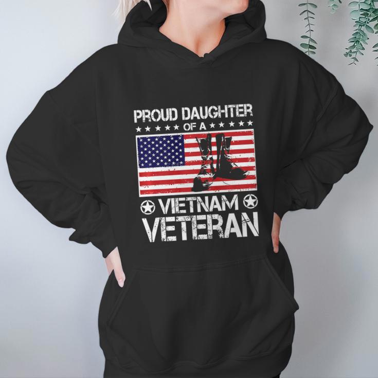 Proud Daughter Of Vietnam Veteran Us Flag Veteran Boots Graphic Design Printed Casual Daily Basic Women Hoodie Gifts for Her