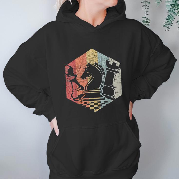 Retro Bishop Horse Rook Funny Chess Gift Idea Women Hoodie Gifts for Her