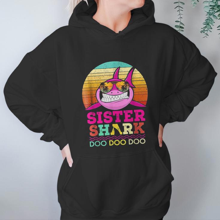 Retro Vintage Sister Shark Doo Doo Doo Women Hoodie Gifts for Her