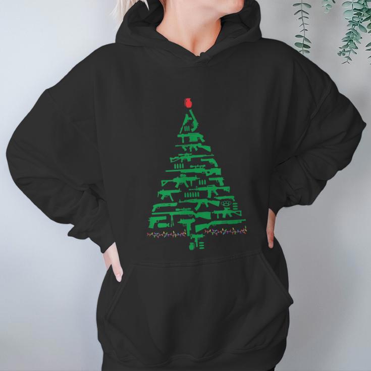 Rifle Weapon Gun Christmas Tree For Weapon Fools & Patriots Graphic Design Printed Casual Daily Basic Women Hoodie Gifts for Her