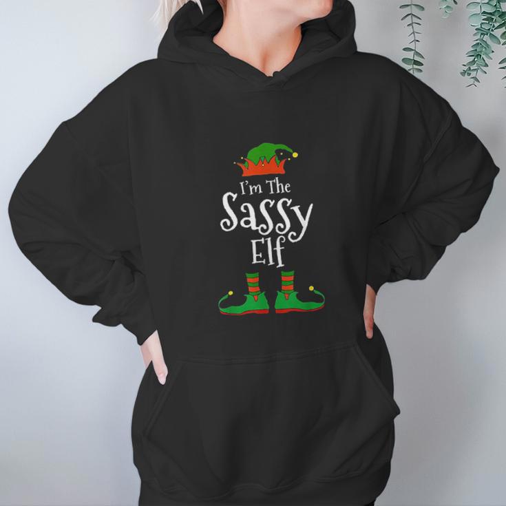 I Am The Sassy Elf Family Matching Funny Christmas Group Gift Women Hoodie Gifts for Her