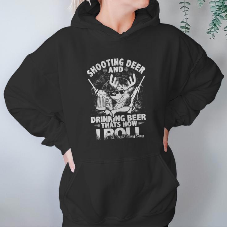 Shooting Deer &Ampamp Drinking Beer Women Hoodie Gifts for Her