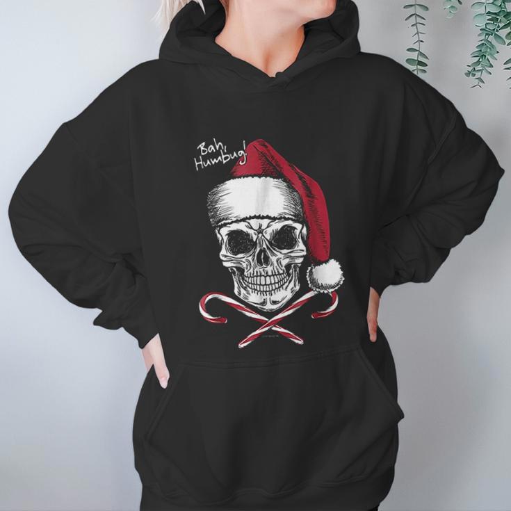 Skull Bah Humbug Christmas Funny Santa Women Hoodie Gifts for Her