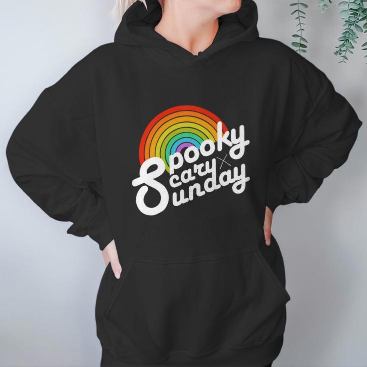 Spooky Scary Sunday Rainbow Funny Spooky Scary Sunday Trendy Funny Gift Women Hoodie Gifts for Her