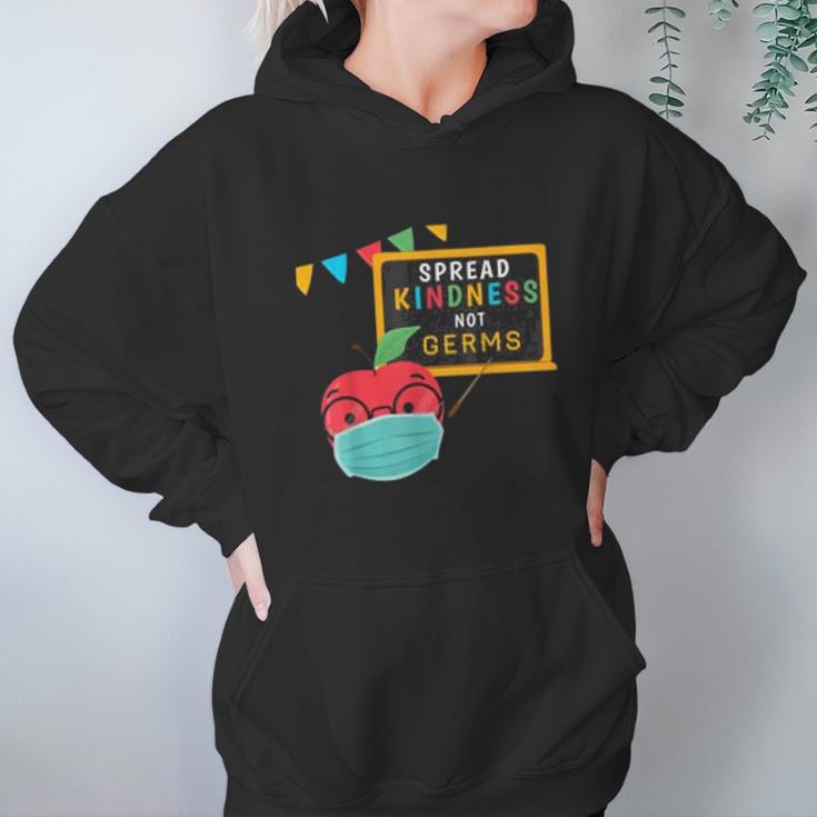 Spread Kindness Not Germs Classroom Funny Teacher Social Distancing Women Hoodie Gifts for Her