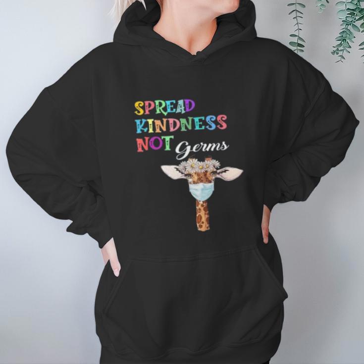 Spread Kindness Not Germs Funny Cute Giraffe Lover Social Distancing Women Hoodie Gifts for Her