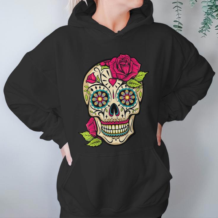 Sugar Skull Flower Crown Day Of The Dead Halloween Men Women T-Shirt Graphic Print Casual Unisex Tee Women Hoodie Gifts for Her