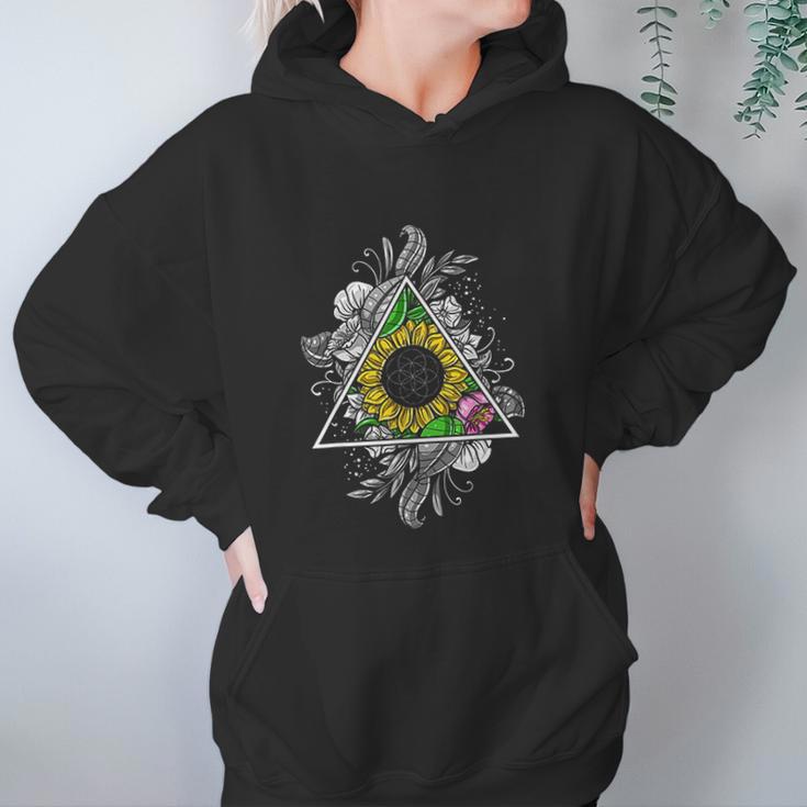 Sunflower Sacred Geometry Floral Flower Of Life Hippie Women Women Hoodie Gifts for Her