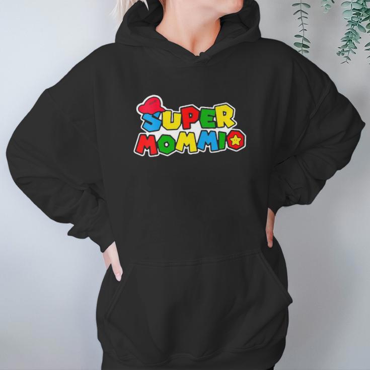 Super-Mommio Funny Mom Mommy Mother Video Game Lovers Women Hoodie Gifts for Her