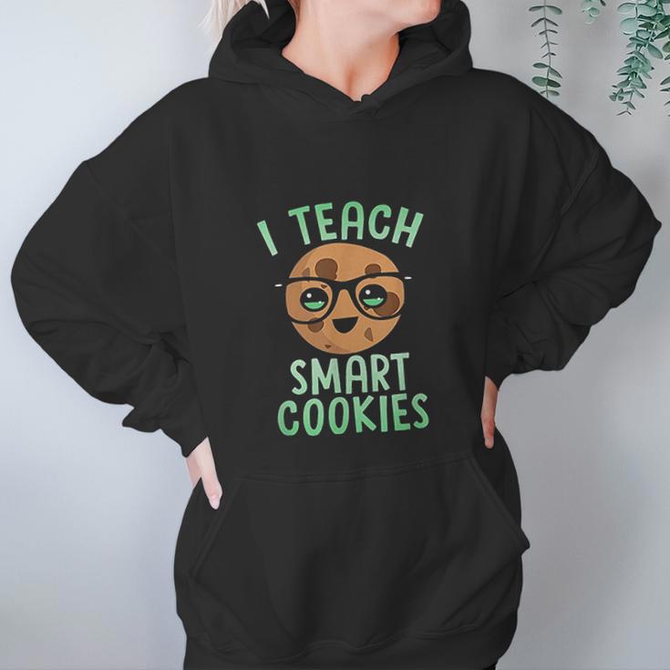 Teacher I Teach Smart Cookies Cute Emoji Glasses Women Hoodie Gifts for Her