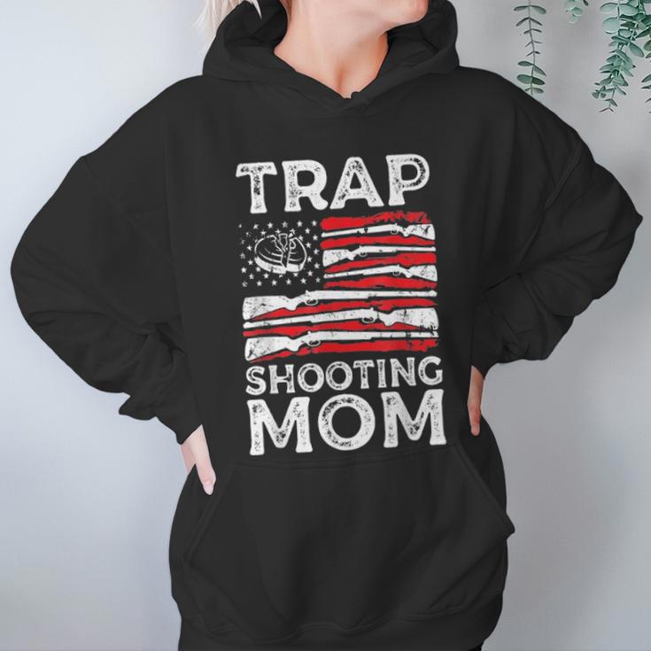 Trap Shooting Mom Gun Rights American Flag Mothers Day Women Hoodie Gifts for Her