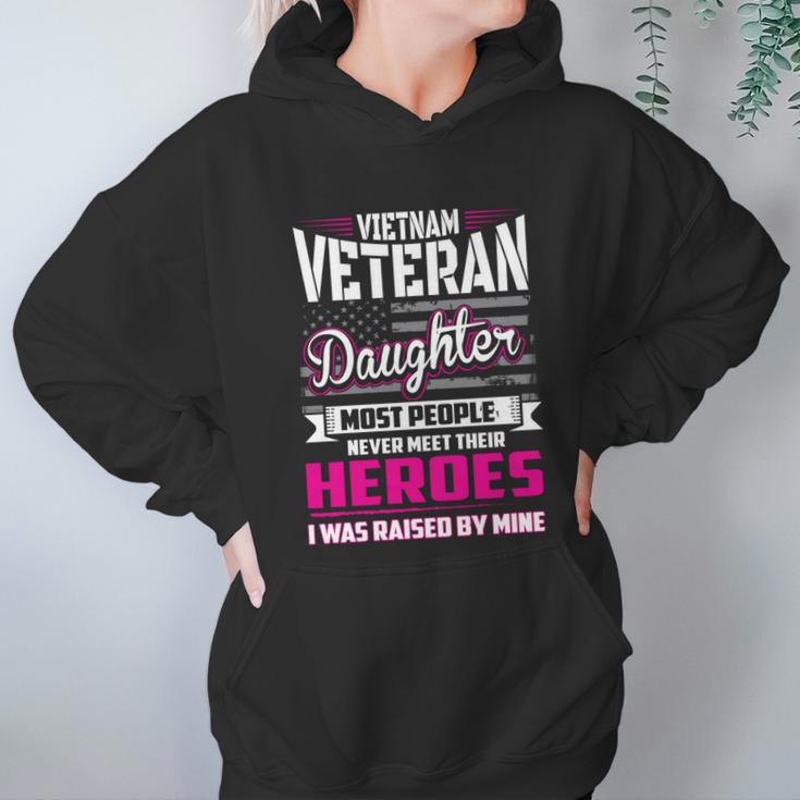 Vietnam Veteran Daughter Cute Gift Raised By My Hero Graphic Design Printed Casual Daily Basic Women Hoodie Gifts for Her