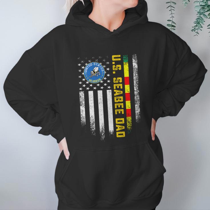 Vintage American Flag Proud Us Seabee Vietnam Veteran Dad Gift Graphic Design Printed Casual Daily Basic Women Hoodie Gifts for Her