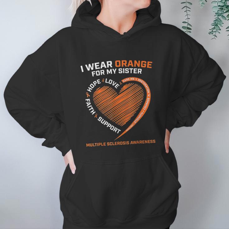 I Wear Orange For My Sister Ms Multiple Sclerosis Awareness Women Hoodie Gifts for Her