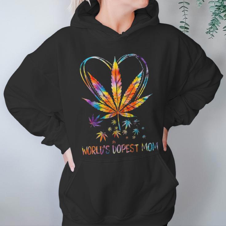 Worlds Dopest Mom Weed Leaf 420 Funny Mothers Day Women Hoodie Gifts for Her