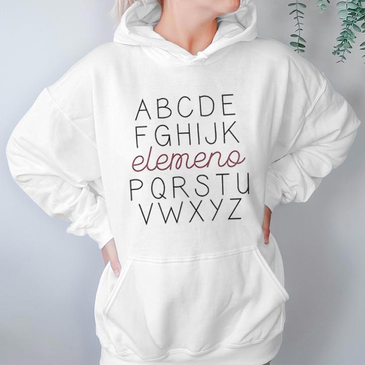 Abc Elemeno Teacher Letters Printed Funny Saying Inspirational Women Hoodie Gifts for Her