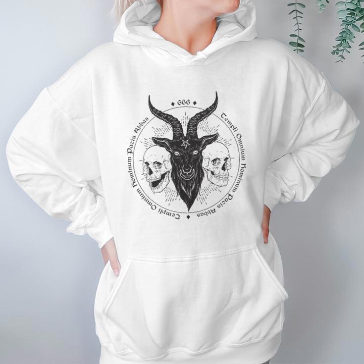 Antichrist Satanic Baphomet Demon Evil Goat Head Satan Skull Women Hoodie Gifts for Her