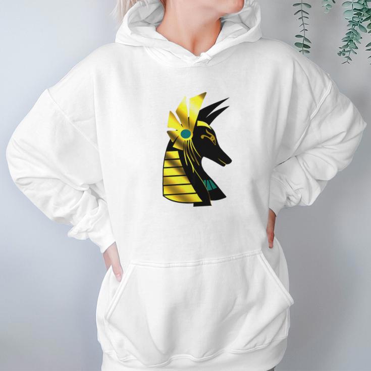 Anubis Ancient Egyptian God Of The Afterlife Blue Women Hoodie Gifts for Her