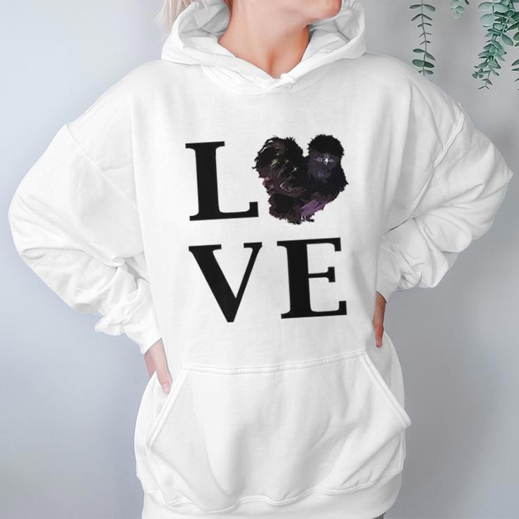 Black Silkie Chicken Love Pet Owner Women Hoodie Gifts for Her