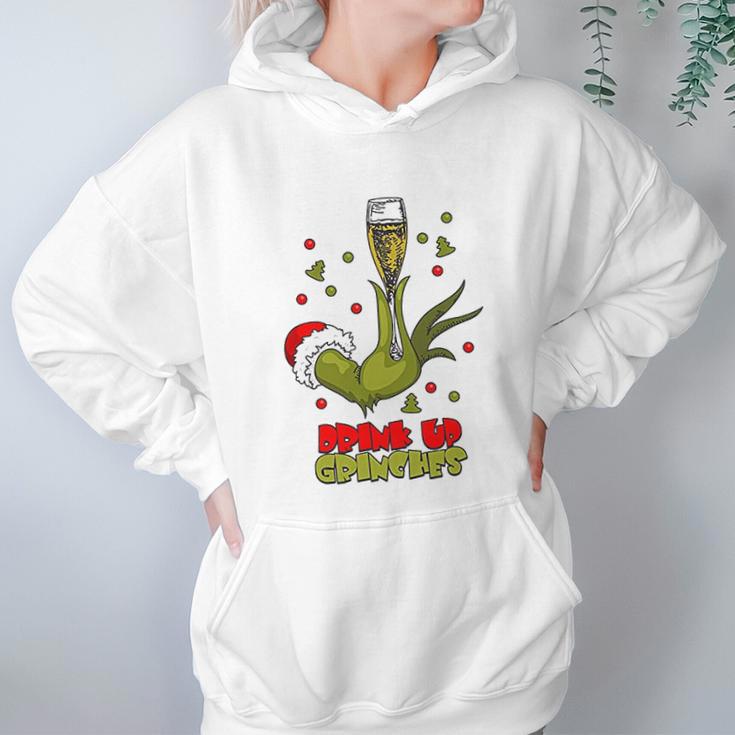 Drink Up Grinches Funny Christmas Drinking Women Hoodie Gifts for Her