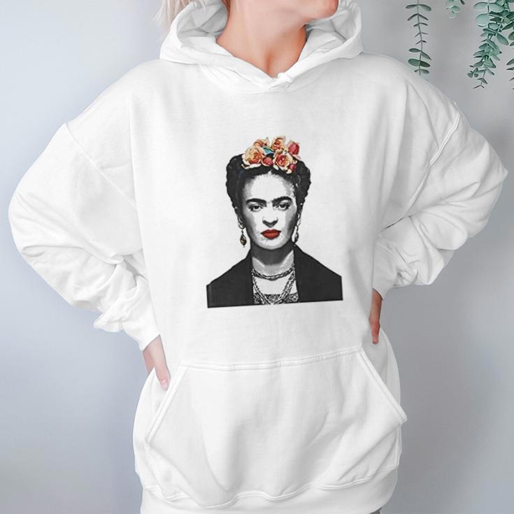 Frida Kahlo With Flowers Poster Artwork Women Hoodie Gifts for Her