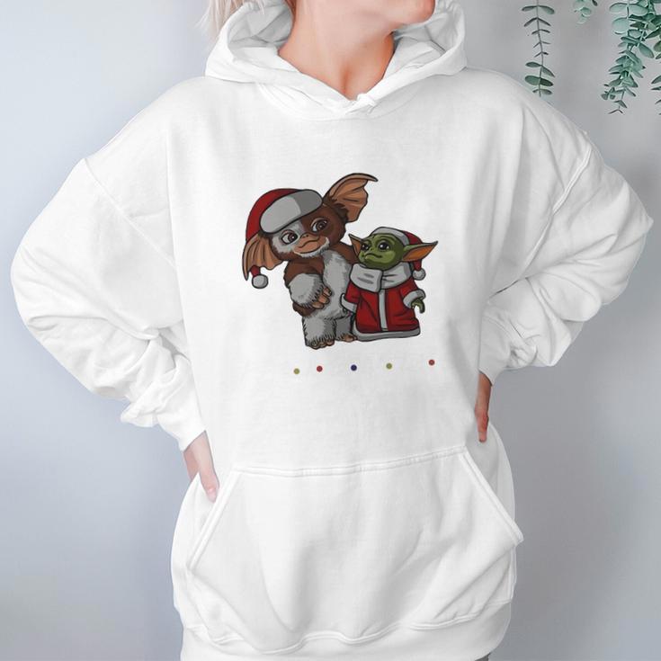 Friends Christmas Baby Yoda And Baby Gizmo Santa Women Hoodie Gifts for Her