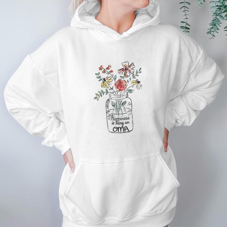 Happiness Is Being Oma Life Flower Artgrandma Women Hoodie Gifts for Her