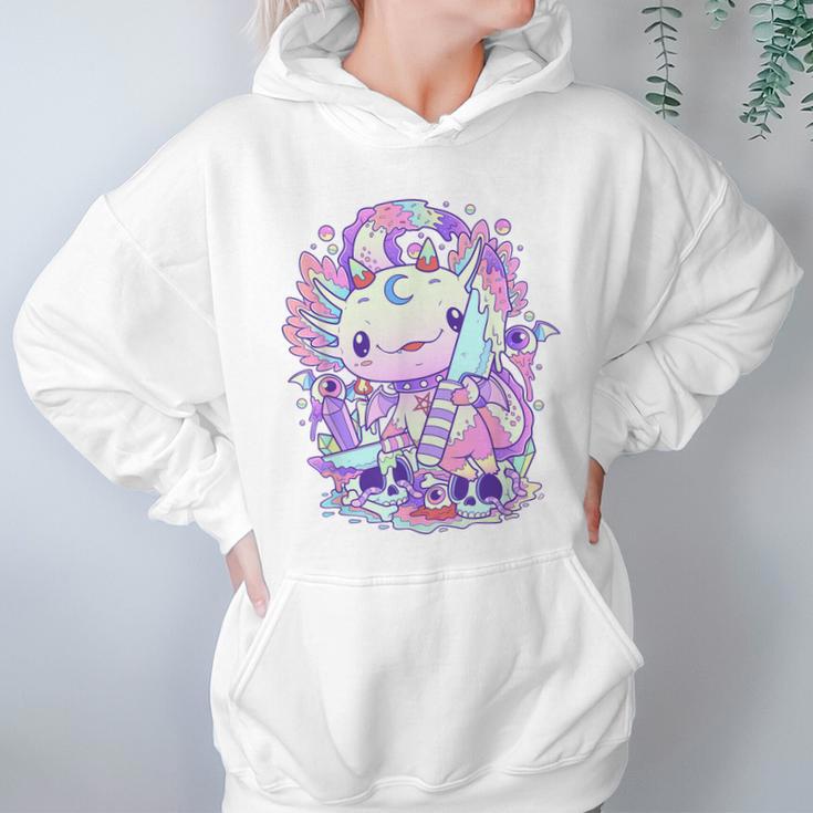 Kawaii Pastel Goth Cute And Creepy Axolotl Knife V2 Men Women T-Shirt Graphic Print Casual Unisex Tee Women Hoodie Gifts for Her